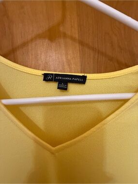 Adrianna Papell Sunny Yellow V-Neck Top